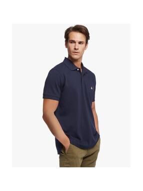 BROOKS BROTHERS Men’s Cotton Slim-fit Pique Performance Polo in Navy Blue-Large